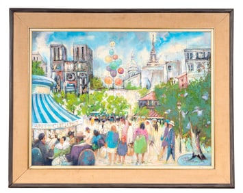 James Carlin Impressionist Large Painting, Paris