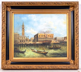 Oil on Canvas, Venetia "Piazza San Marco" (Signed)