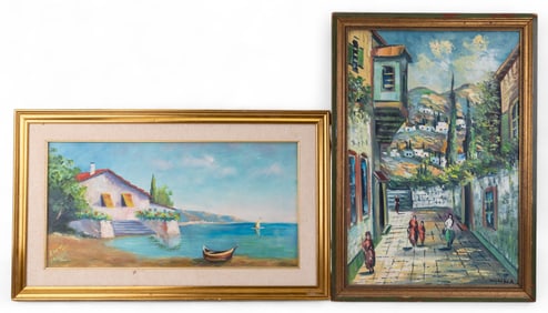 Signed Original Oil Paintings, Nautical, more (2)