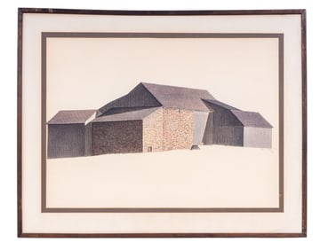 Charles Sheeler Lithograph, Bucks County Barn
