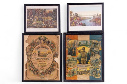 Antique + Vintage Lithographs, War Poster (4 Pc)