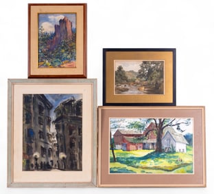 Signed Original Watercolor Paintings (4 Pc.)