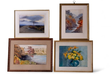 Signed Original Watercolor Paintings (4 Pc.)