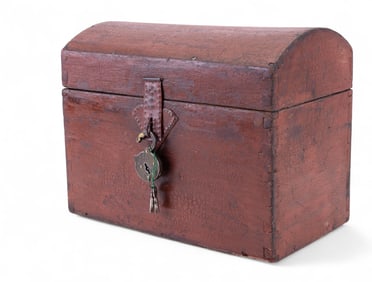 Antique Dovetail Trunk with Iron Lock and Key