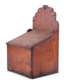 Antique Carved Wood Salt Box