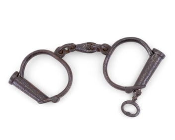 Antique Wrought Iron Shackles with Key