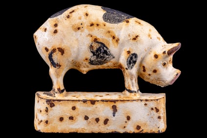 Rare Antique Hubley Figural Pig Cast Iron Doorstop