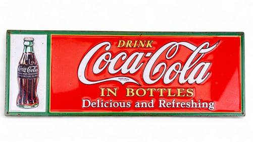 Vintage Enameled Coca-Cola Advertising Sign