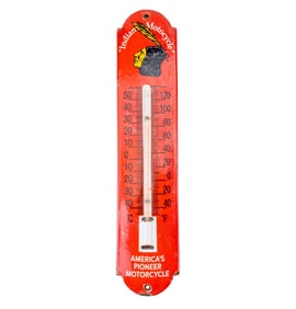 Indian Motorcycles Enameled Vintage Thermometer