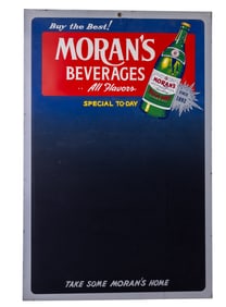 Moran's Beverage Tin Litho Specials Sign