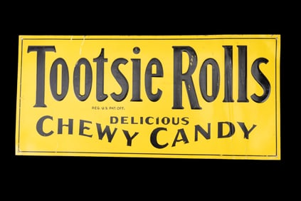 Original Tootsie Rolls Advertising Sign c. 1920-30