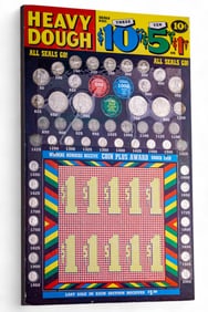 Heavy Dough Punch Board, Morgan Silver Dollar, +