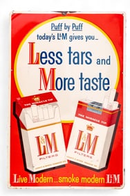 Vintage L&M Metal Cigarette Sign