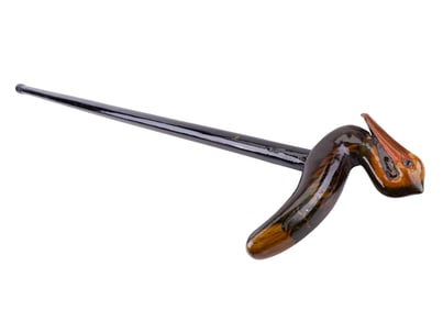 Ebonized Handpainted Pelican Cane