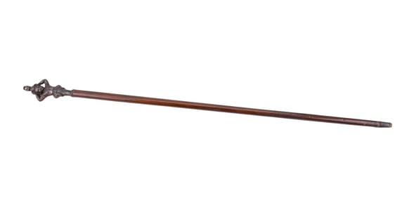 Early Cast Metal & Wood Blackamoor Cane