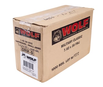 Wolf Performance 7.62x39 FMJ NIB Ammo