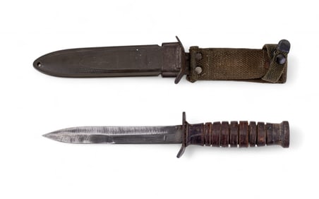 WW2 Era U.S Utica M-3 Fighting Knife w/ Sheath