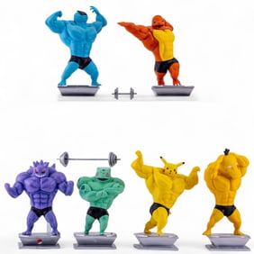 Muscle Hunk Pokemon Statuettes (6 Pc.)