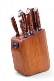 8-Pieces Damascus Kitchen Knife Set with G10 High