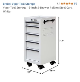 Viper Tool Storage Chest 5-Drawer Rolling Cart NIB