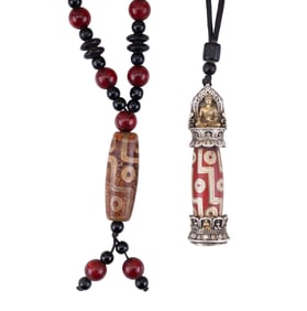 Tibetan Buddha Pendant and Tibetan Mala