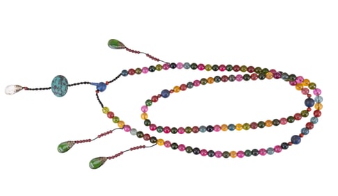 Glass Bead and Turquoise Chaozhu Necklace