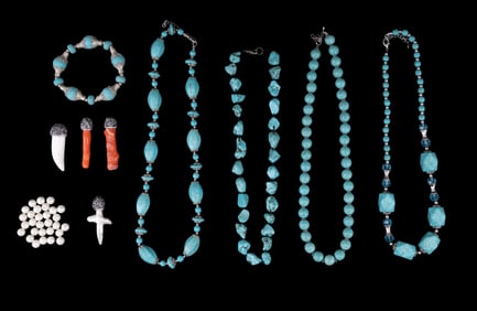 Howlite Necklaces and Coral Pieces