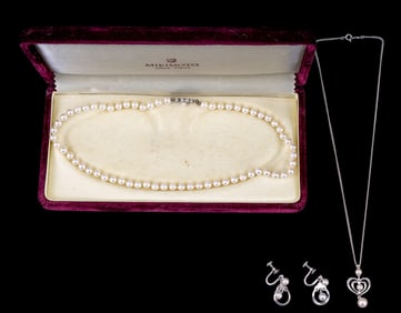Mikimoto Silver Pearl Set (3 Pc.)