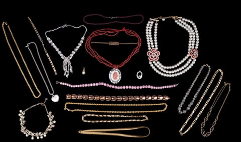 Vintage, Rhinestone, Costume Jewelry Necklaces