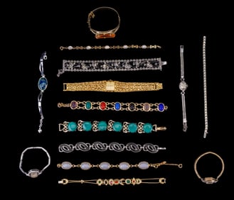 Lady's Watches, Panel Bracelets, Rhinestone, +