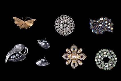 Weiss, Kramer Crystal Brooches, more