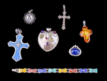 Sterling Silver Jewelry, Amber Resin, Lapis, more