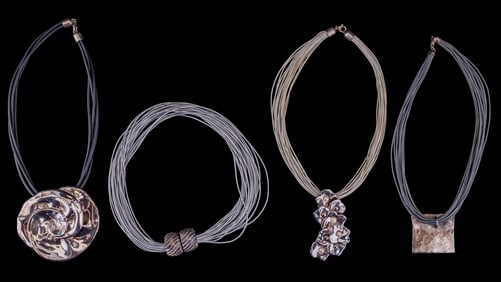 Israeli Sterling Silver Art Necklaces (4 Pc.)