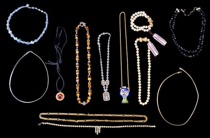 Art Deco, Cloisonne, and Designer Necklaces
