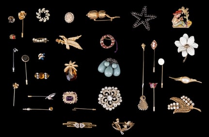 Vintage Designer Brooches and Stick Pins