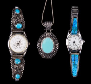 Native American Sterling Watches, Necklace
