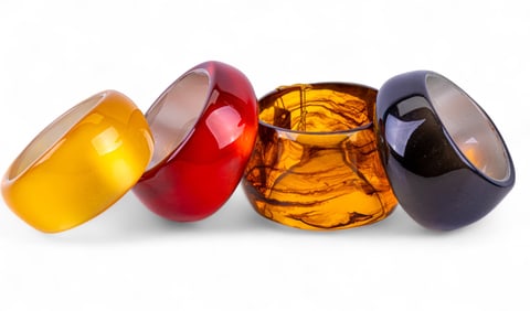 Iman and Other Acrylic Chunky Bangle Bracelets