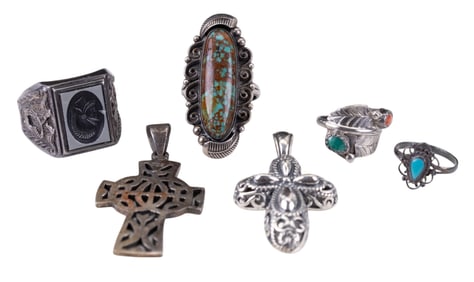 Sterling Rings and Cross Pendants