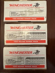 3 Winchester .223 REM 150 Round Range Packs