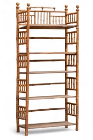 Antique Bamboo 5-Shelf Bookrack