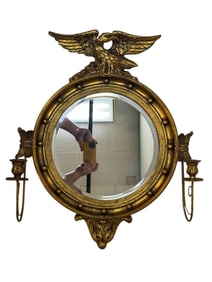 Federal Style Bullseye Mirror with Sconces