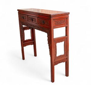 Early Chinese Carved 3-Drawer Server