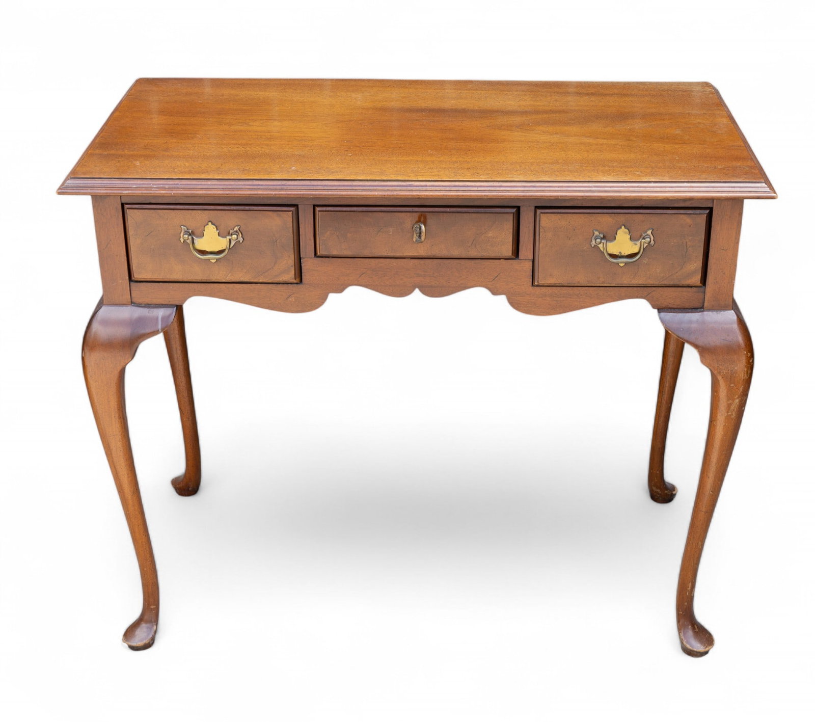 Queen Anne Style 3-Drawer Desk / Table (1 of 6)