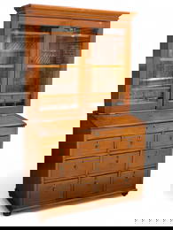 19th C 9-Drawer Apothecary Secretary Desk