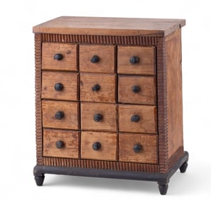 19C Miniature Apothecary w/ Paint