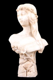 Alabaster Female Bust Madonna Sculpture