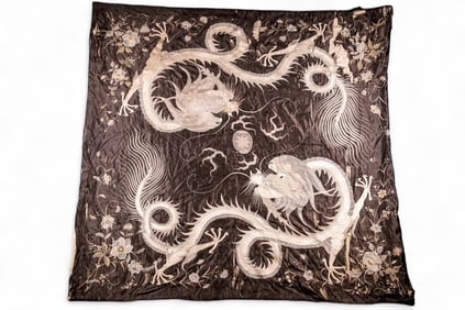 Chinese Silk Embroidered Dragon Textile