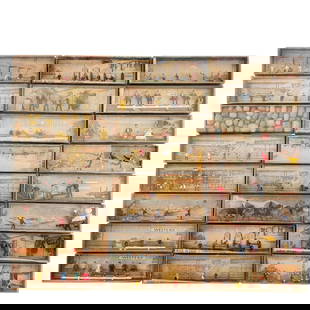 Walter Merten "MiniaturPlastiken" Figures (24): A grouping of Walter Merten Hand Painted Miniature figures. Figures in good condition and come with original case, some cracking on plastic case. 24 boxes of figures in total.