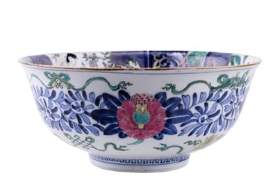 19th C Chinese Famille Rose Footed Bowl
