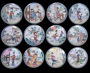 Imperial Jingdezhen Porcelain Plate Set (12)
